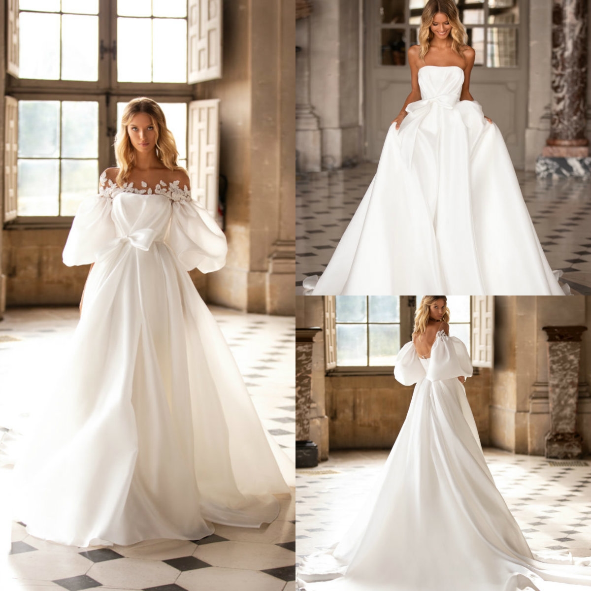 Nouvelles robes de mariée de plage élégantes avec veste 2020 bretelles froncées sans manches robes de mariée dos nu été grande taille robe de mar