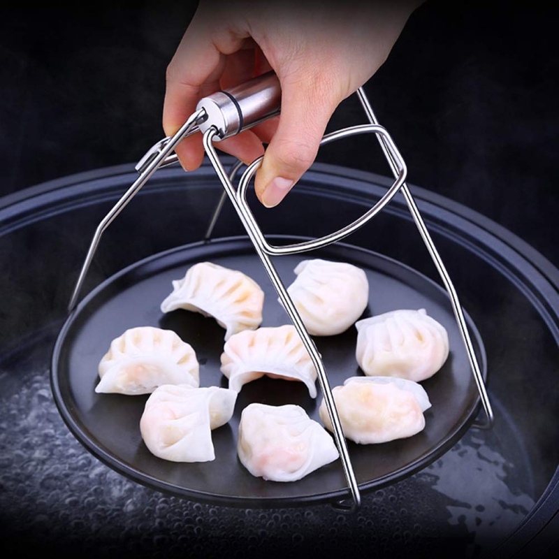 

Stainless Steel Folding Hot Dish Bowl Clip Anti-scalding Plate Tongs Pots Holder Clamp Kitchen Gadgets Kitchen Accessories