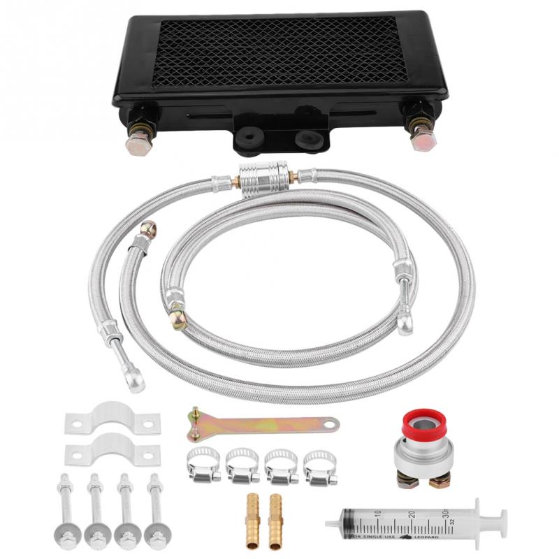 

Aluminum Engine Oil Cooler Oil Cooling Radiator System Kit for 100CC-125CC Engine Cooler Cooling Radiator Kit