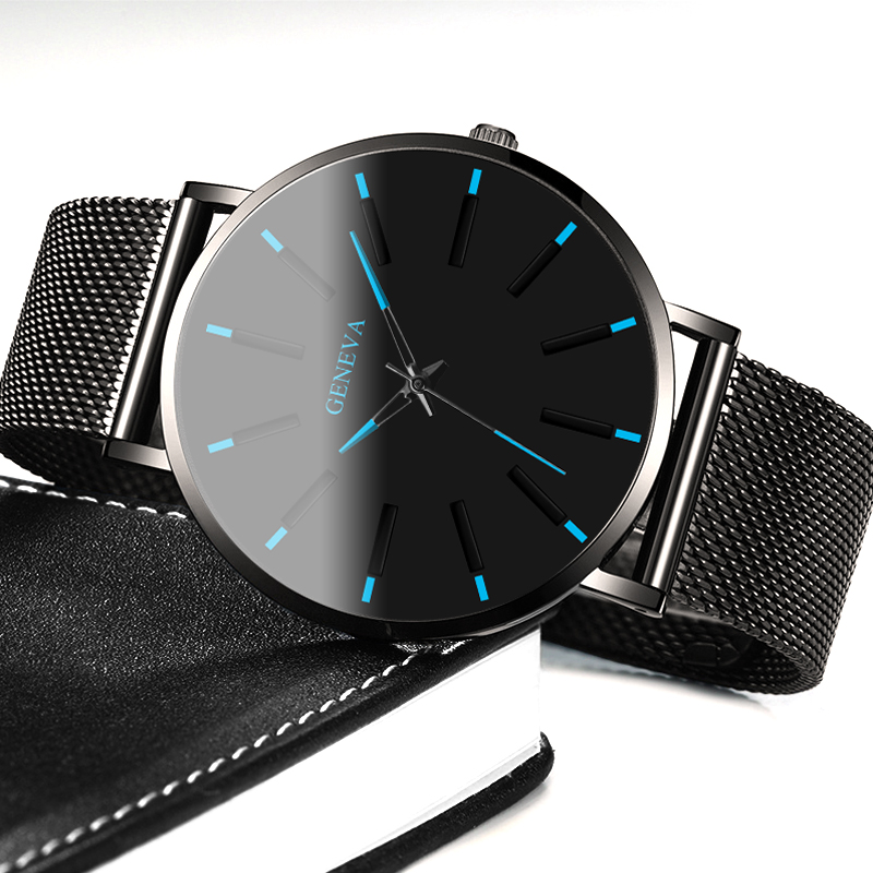 

Watch Men Watch Ultra-Thin Business Men Watches Quartz Stainless Steel Band Simple Wrist Watch Male Clock Clock Gift, 7 colors