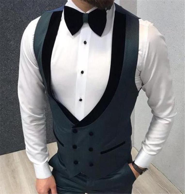 

Costume Homme Double Breasted Black Lapel Slim Fit Wedding Vests Men's Waistcoat Groom Vests Mens Vest for Party Men Vest Only