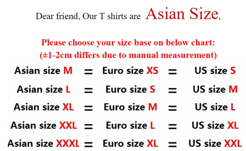 Asian Size Chart