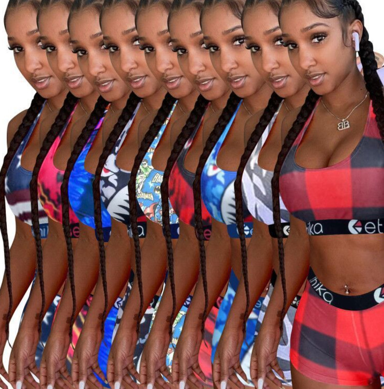 Women Sports Swimwear Ethika Designer Swimsuit 2 Piece Bikini Set Vest Tank Top Bra And Shorts Swimming Suit Luxury Shark-image-543734940