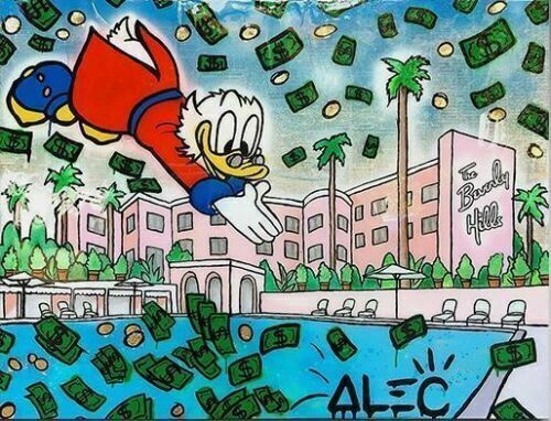 

Alec Monopoly Oil Painting On Canvas Graffiti Art Beverly Hills Hotel Home Decor Handpainted &HD Print Wall Art Canvas Pictures 191024