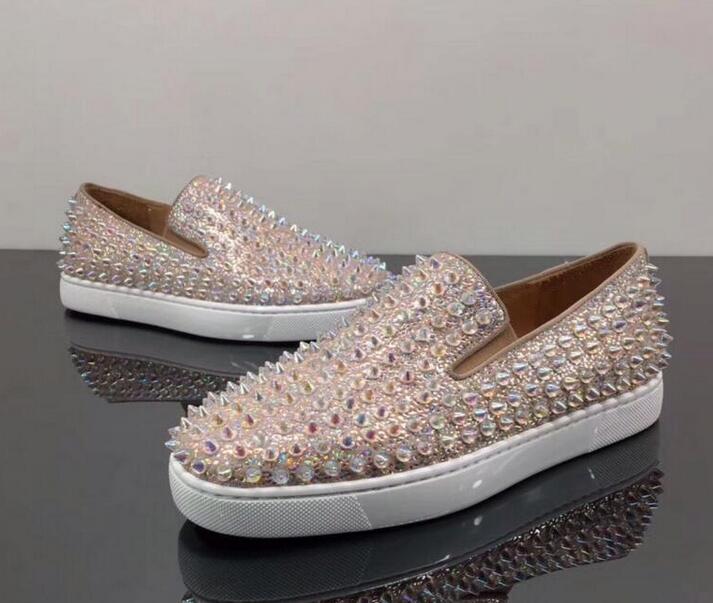 Baskets Lovers Top Qualité Red Bottom Dolcita bateau marche Plat, Slip élégant SHOES strass Mocassins, robe de soirée de mariage Oxford