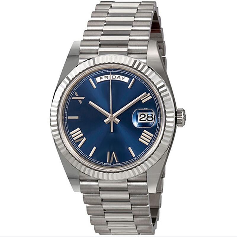 

20 colors DAY DATE Silver&Gold Watch Mens 40mm size Day-Date President Automatic Watches Mechanical Roma Dial Wristwatch, Waterproof