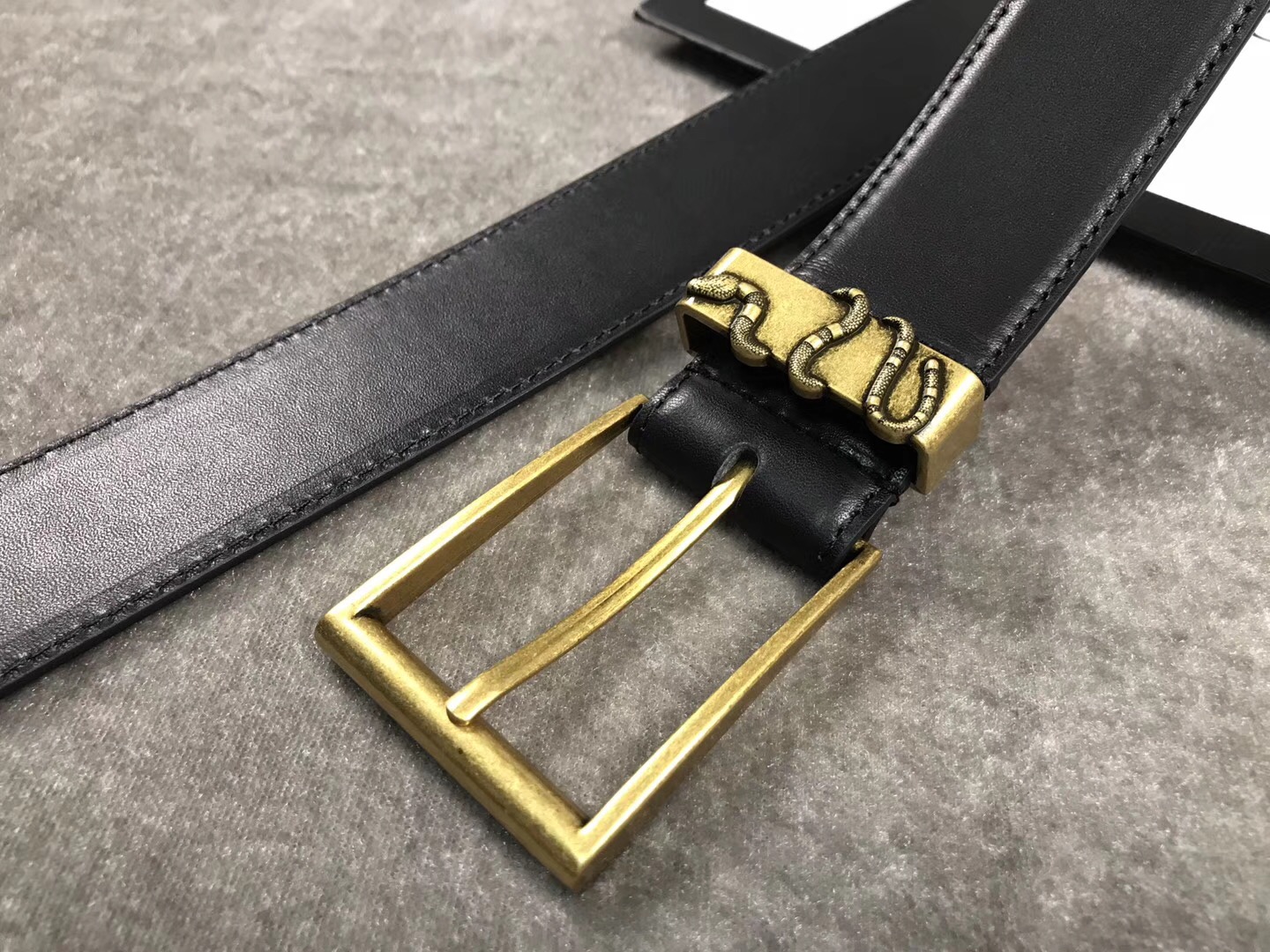 

classic style buckle with snake models belt mens womens riem real picture 105cm-125cm not with box as a gift 709DH, Black