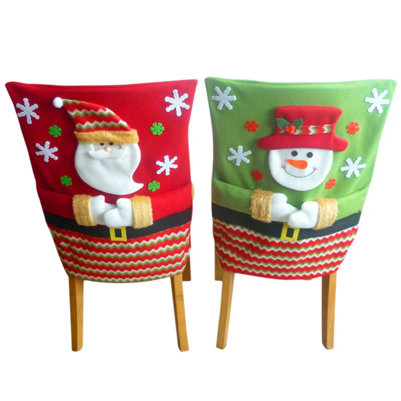 

Cute Christmas Chair Cover Xmas Snowman Santa Claus Chair Cover for Christmas Decor Kid Gift Home Decor Ornaments