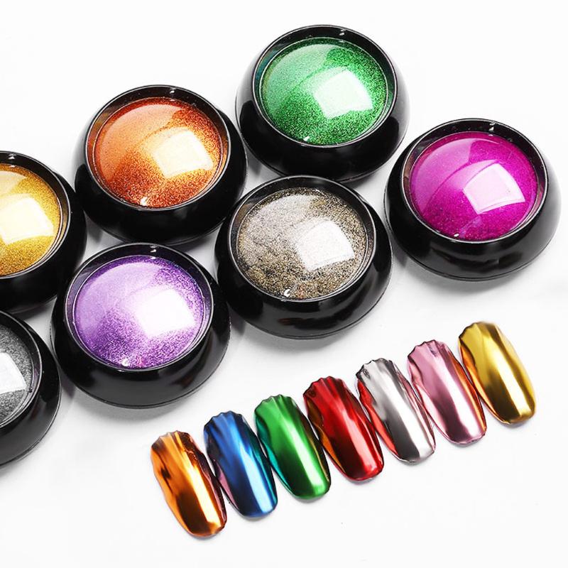 

1 box Nail Glitter Mirror Powder Super Shine Chrome Glitter Rose Gold Silver Metallic Dust Manicure Rubbing For Nails uñas 2020