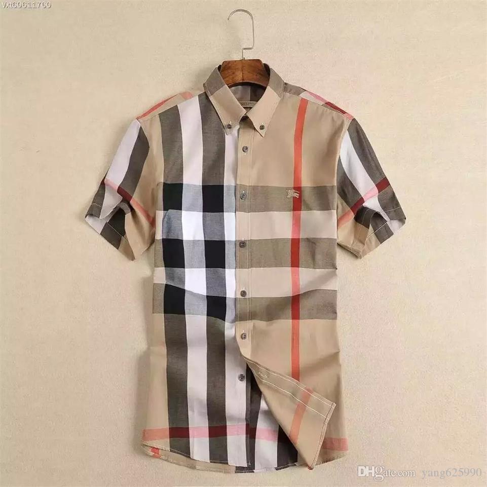 

2020 American business brand self-cultivation plaid shirt, fashion designer brand long-sleeved cotton casual shirt striped co-dress shirt Q4, Color