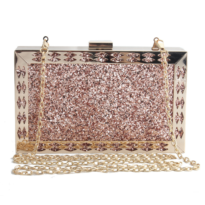 

Bag New Glitter PU Small Square Bag Fashion Dress Banquet Ladies Evening, Black