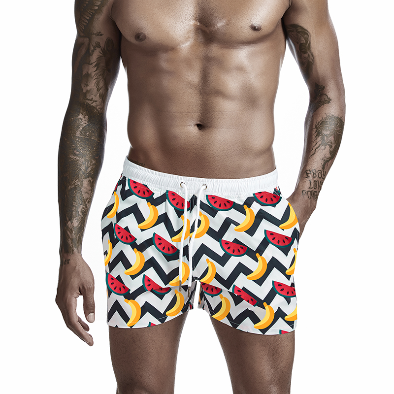 

Newest Men Watermelon Printed Beach Pants Man Quick Dry Board Shorts Male Pineapple Print Surfing Short Polyester Swimwear XXL