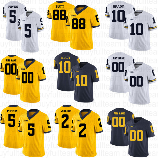 

10 Tom Brady 2 Charles Woodson 5 Jabrill Peppers 4 Jim Harbaugh 21 Desmond Howard NCAA Custom Michigan Wolverines College Football Jerseys, Black;red