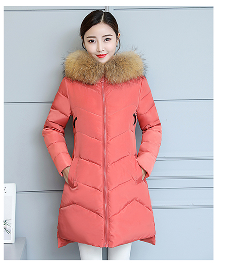 

Down jacket female in new outfits long winter 2019 heavy hair, Black