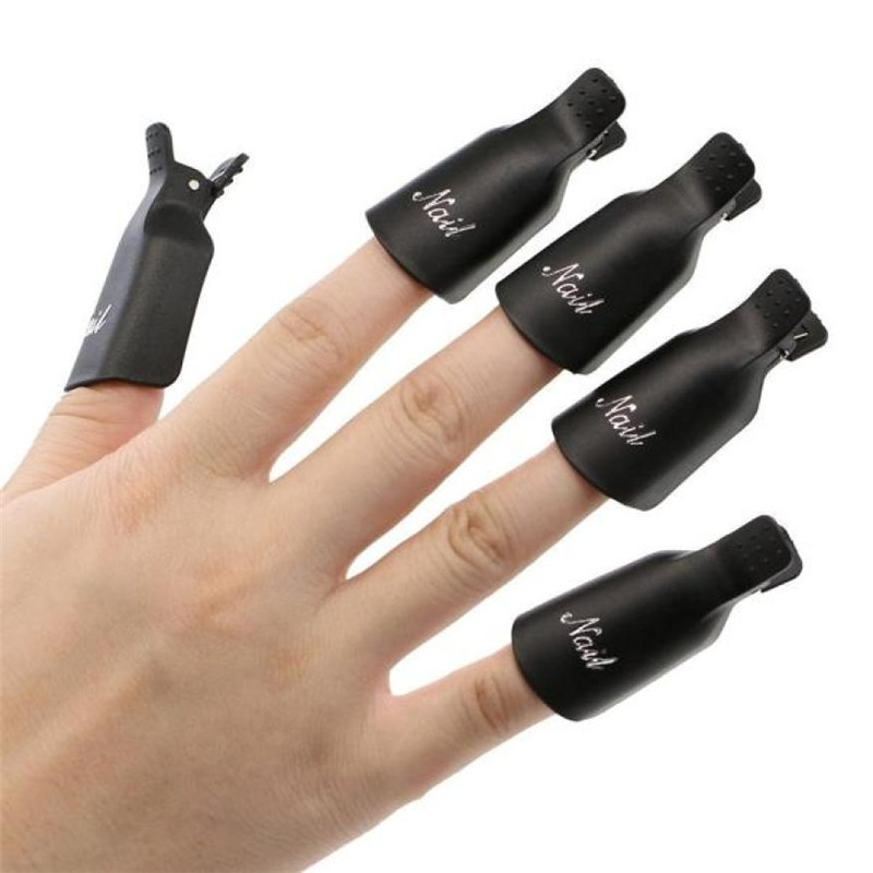 

10PC Plastic Nail Art Soak Off Cap Clip UV Gel Polish Remover Wrap Tool for Black Nail Beauty Tools Women Beauty Wholesale
