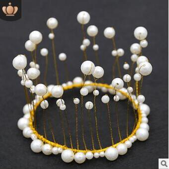 

Crown Cake Decoration Highlight Handmade Seaweed Pearl Bride Headband Multi Hair Care & Styling Tools Hair Accessories HA722