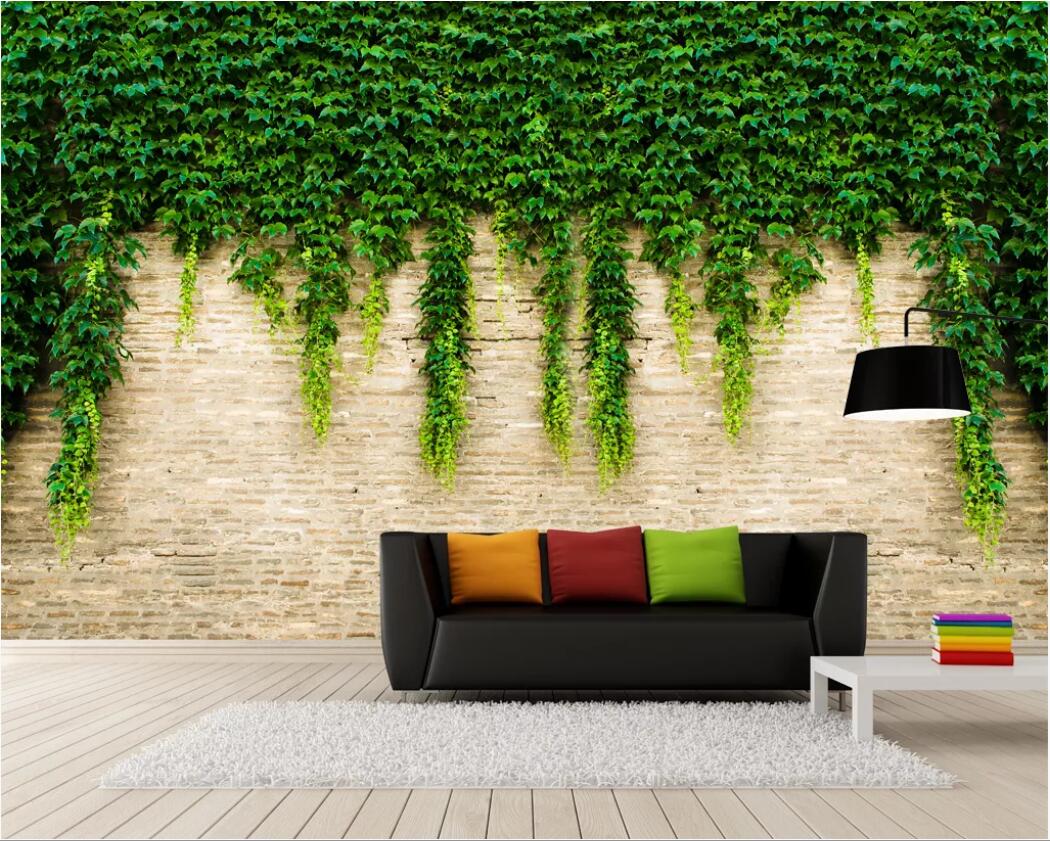 

3d room wallpaper custom photo mural Vine brick wall home decor wall art pictures Wall-paper large wallpaper for walls 3 d, Non-woven fabric