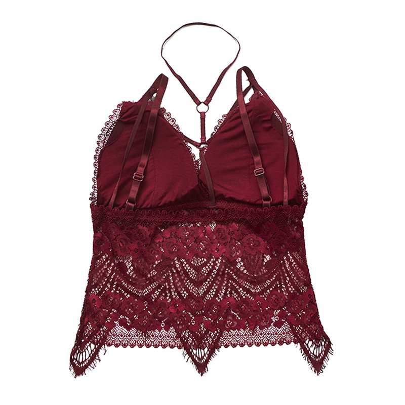

Women Lace Crop Top Sexy Chest Pad Summer Crop Tops Sexy Gathered Push Up Women Camisole Tank Tops