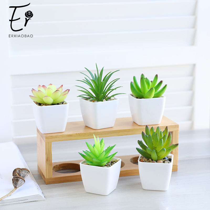 

Erxiaobao 14 Pieces Set Simulation Succulents Mini Bonsai Potted Artificial Plants with Pot Placed Green Plants Decoration