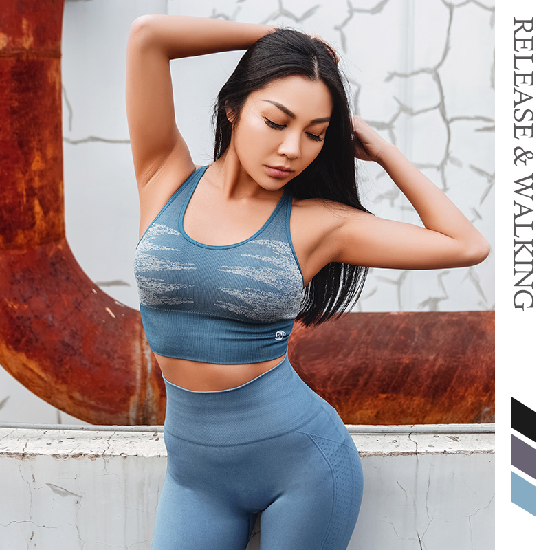 

R&W Vest Sports Fitness Women Hip Up HIIT Yoga Running Training High Intensity Bras Anti-sweat Bra Tops Tight Summer Vest-style, Blue