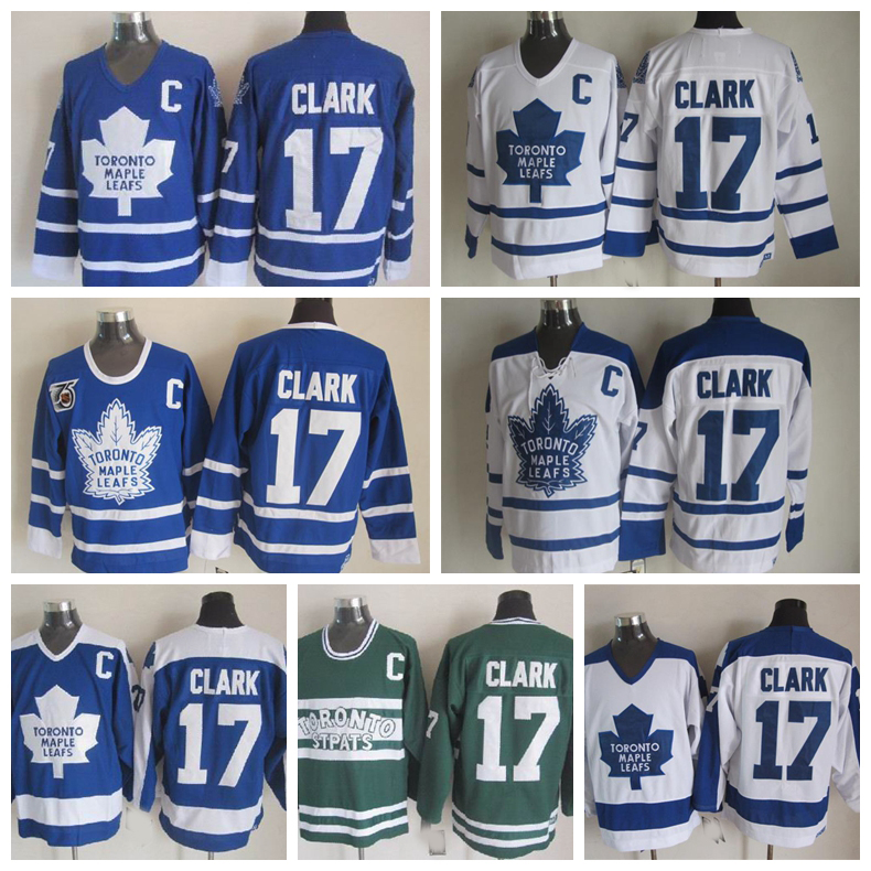 

Vintage Toronto Maple Leafs 17 Wendel Clark Hockey Jerseys Mens Vintage CCM Classic 75th Anniversary Wendel Clark Jersey With C Patch, 17 white
