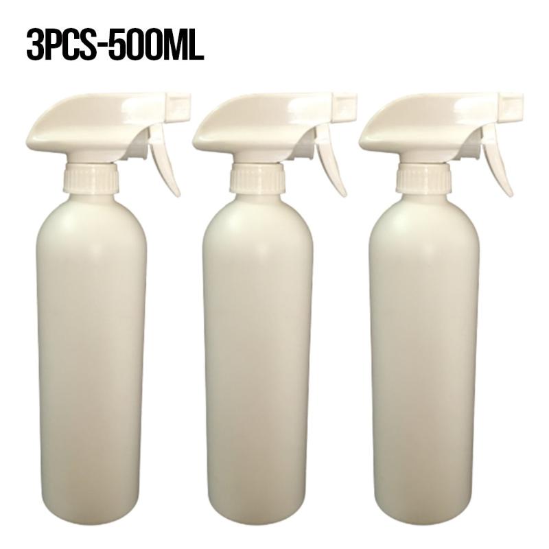 

3 Pieces Round Plastic Trigger Spray Bottle 500ml Heavy Duty Transparent Portable Plastic Sprayer Resistant Sprayer Tol