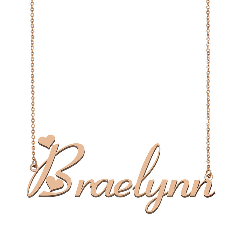 

Brealynn Name Necklace Pendant for Women Girls Birthday Gift Custom Nameplate Children Best Friends Jewelry 18k Gold Plated Stainless Steel, Silver