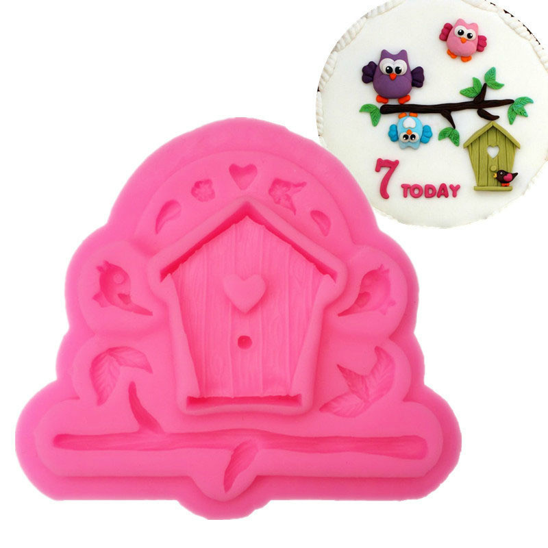 

Sugarcraft Birds Silicone mold tree House Bird House fondant mold cake decorating tools chocolate gumpaste