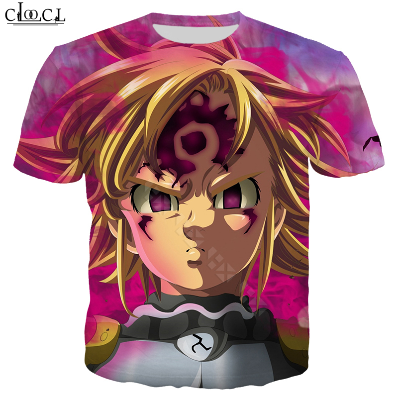 

Hipster Style Men T Shirts Anime The Seven Deadly Sins 3D Full Printing Fashion Short Sleeve T-shirts Unisex Streetwear Tops, T shirt 1