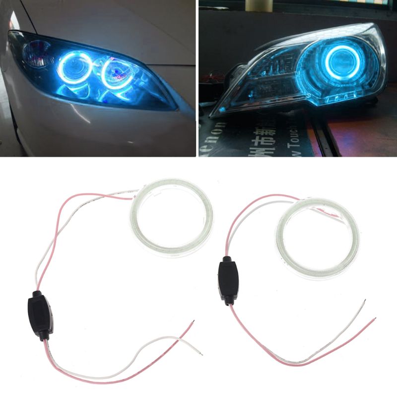 

1Pair 60mm White COB Angel Eye Halo Car LED Light Ring Headlight DRL Lamp DC 12V