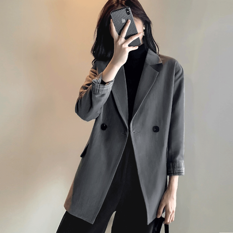 

Jackets for Women Blazer Spring Autumn Jacket Female Clothes 2020 New Korean Trench Coat Ladies Outerwear Chaqueta Mujer, Black