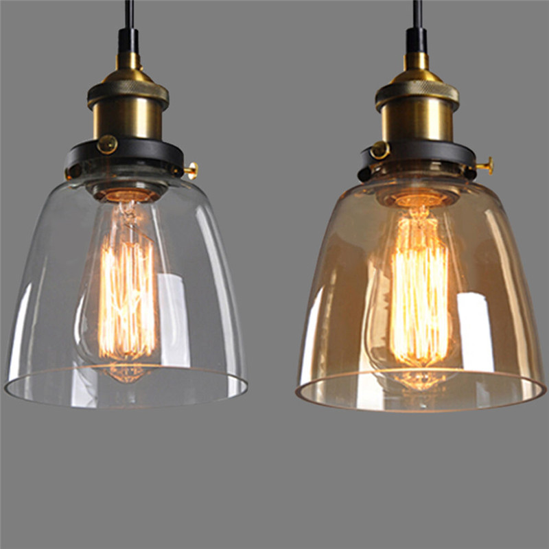 

Retro Vintage Industrial Pendant Light Rustic Glass Shade Ceiling Lamp Fixture For Bedroom Bar Living Room Home Lighting