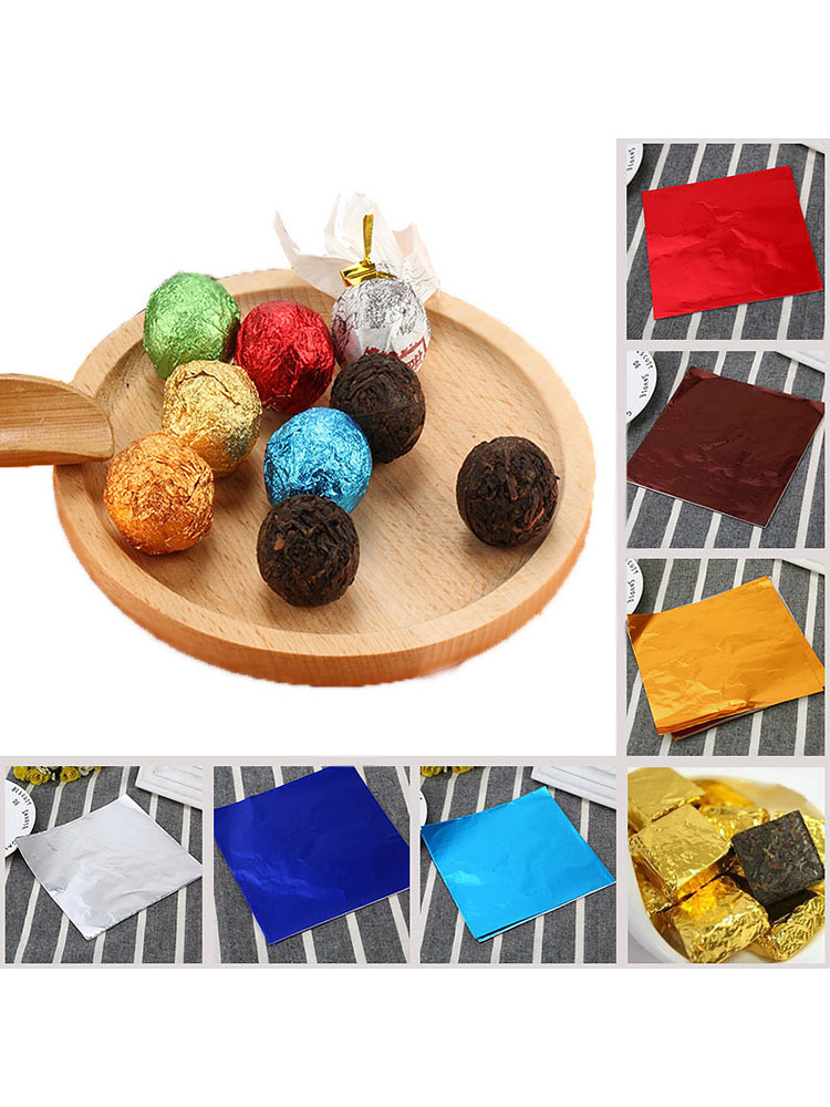 

1000 Pcs 9 Colors Chocolate Candy Wrappers Aluminium Foil Paper Wrapping Papers Square Sweets Lolly Paper Candy Tin Foil Wrapper