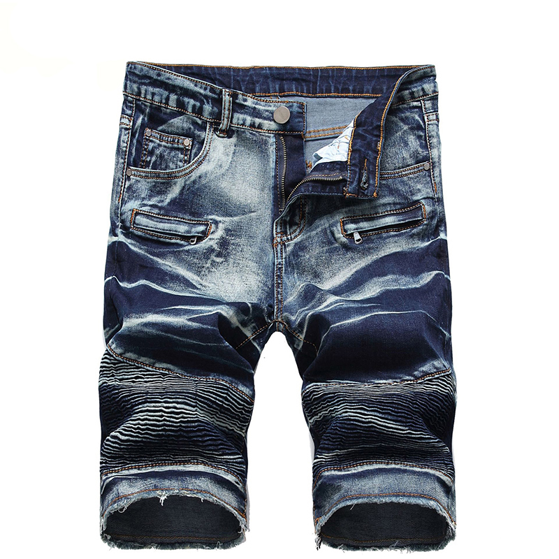 

Men retro ripped jeans short brand New Summer shorts biker slim fit vintage denim shorts men, 061
