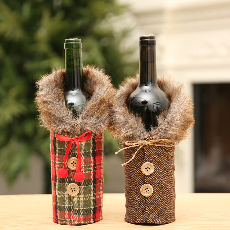 

2019 Christmas Wine Bottle Bags Cover Christmas Party Decorations for Home Gift Champagne Holders Xmas Home Party Table Decors