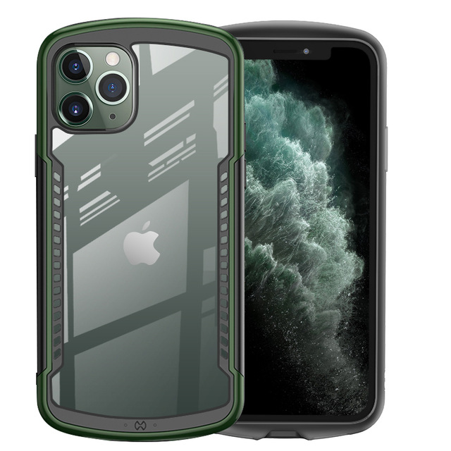 

Hot Luxury Designer Shockproof Case For iPhone 11 Pro Max x xs max 7 8 plus Case Bumper Airbag Cover cleaar Screen Protector Glass Green, Mix colors