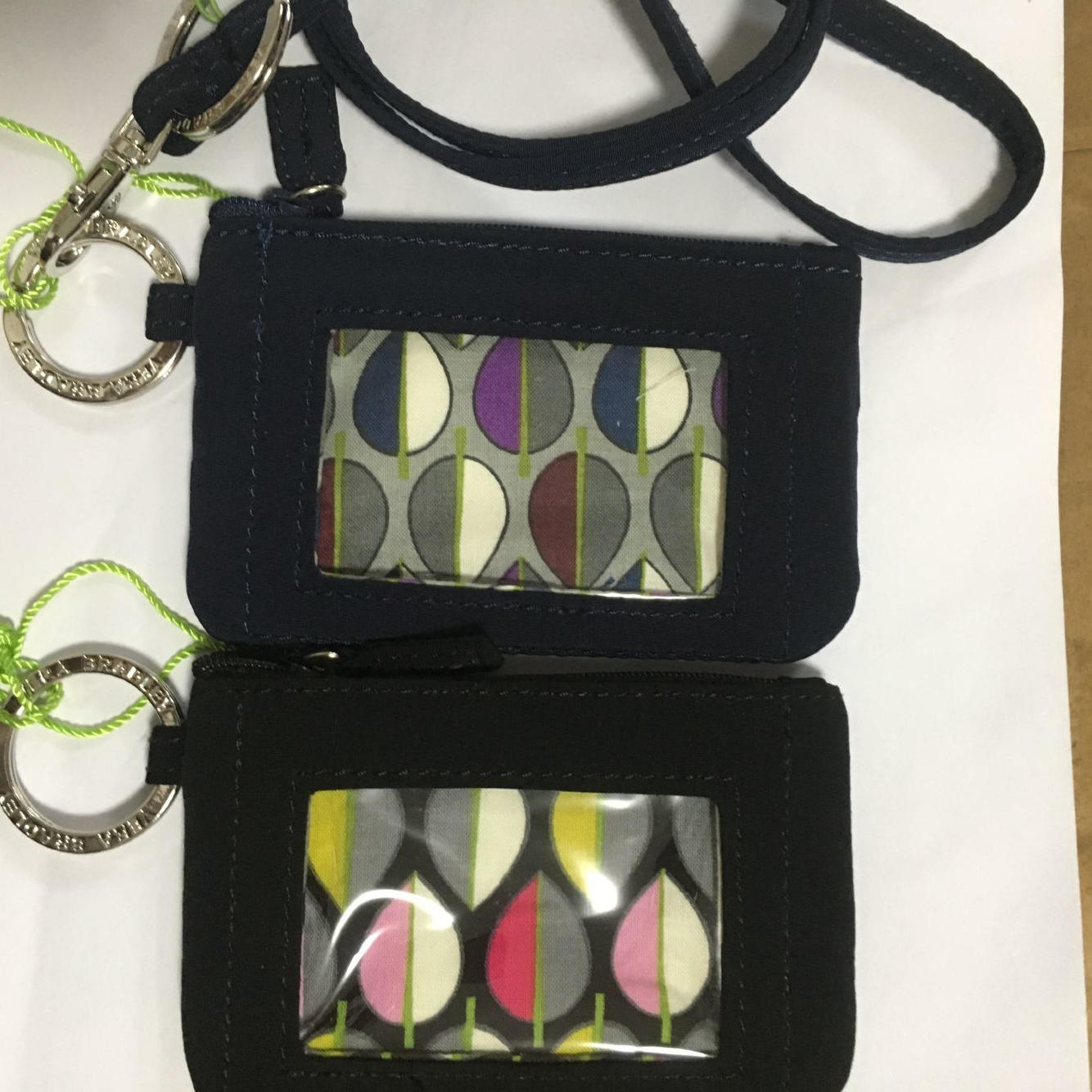 

Navy blue and black Zip ID Case with Lanyard ID Card Holder Credit Card Bus, Multi