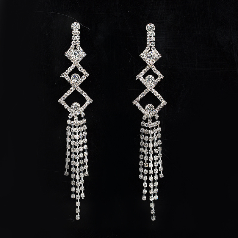 

Temperament Ear Nail Earring Diamond Hollow Out Tassels Earrings Defence Allergy Ornaments
