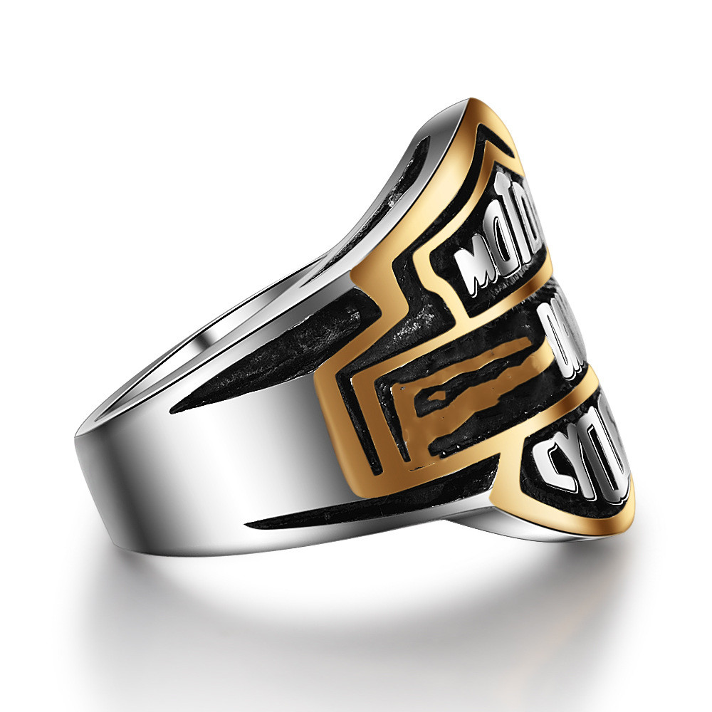 

Punk High Quanlity Letter Titanium Rings Jewerly Popular Personality Motorcycle Rock Rings Men Women Harley Rings wholesale Drop Shipping