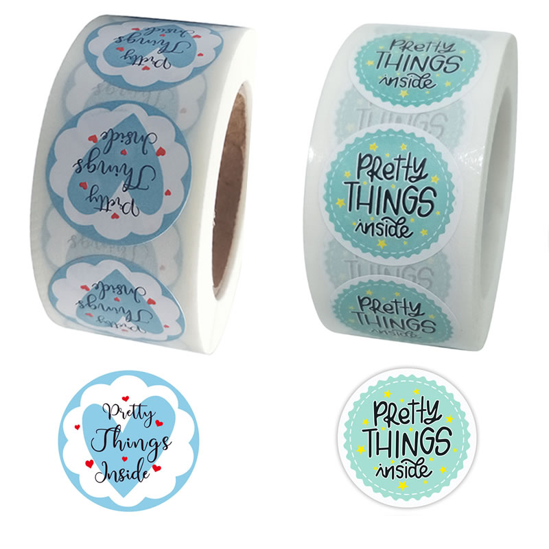 

500pcs Round Pretty Things Inside Paper Stickers Seal Label Baking Cookies DIY Packing Seal-Sticker Gift Packing Decoration