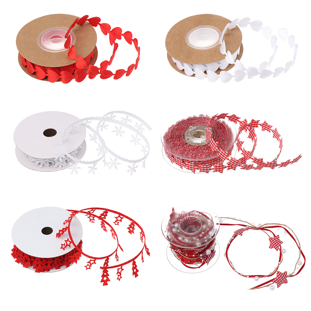 

Christmas Decoration DIY Craft Tree Ornament Snowflake Star Chain Ribbon Gifts Wrapping Home Party Decor Supplies Christmas Tree