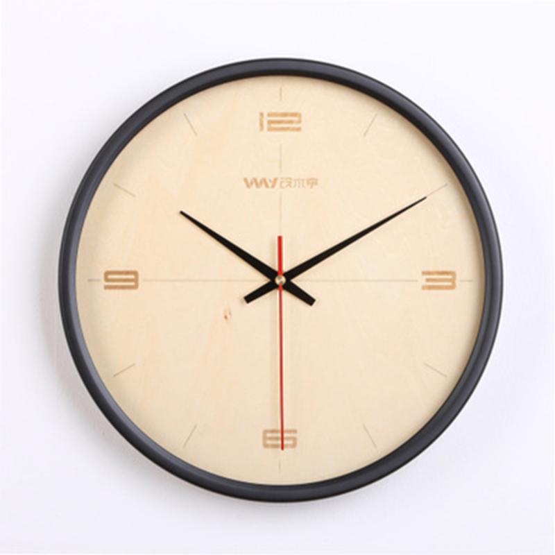 

Brife Modern Silent Decorative Living Room Clock Retro Creative Wooden Wall Clock Relogio Parede Turntable Needles Clocks L