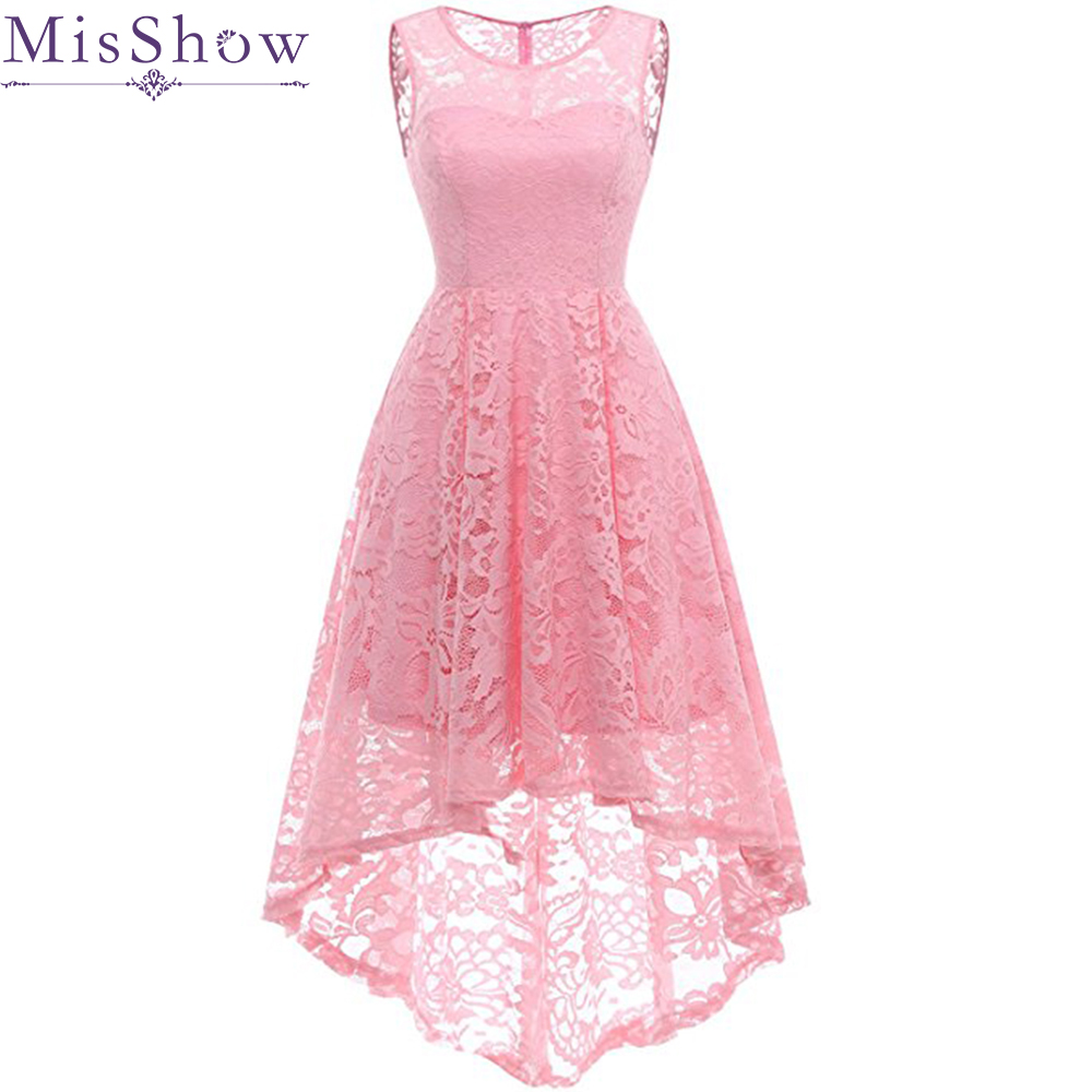 

2019 New Female Dress Sexy Sleeveless Long Back Short Front Robe Vintage Retro Casual Party Rockabilly 50s 60s Lace Women Dress, Black