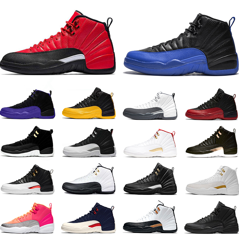 

Mens Basketball Shoes 12 12s Reverse Flu Game Dark Concord Dark Grey FIBA Game Royal Trainers Sneakers Sports Runners Online Sale