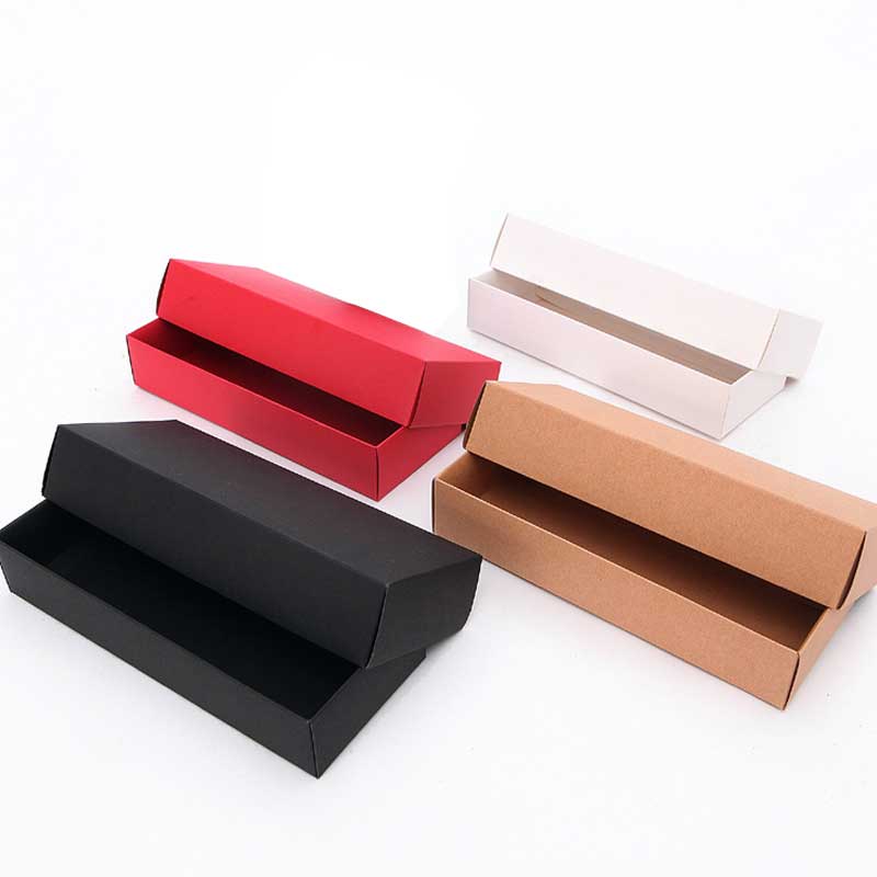 

25X9.5cm 22.5X9.5cm kraft paper red black brown carton for packaging socks underwear bra towel gift box can be customized LOGO