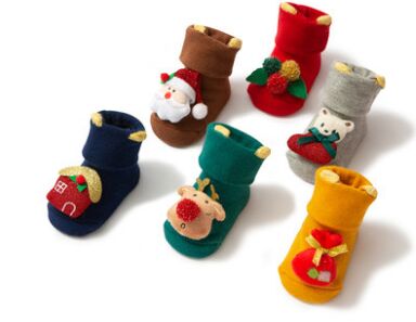 

Newborn baby non-slip Christmas stockings, Grey