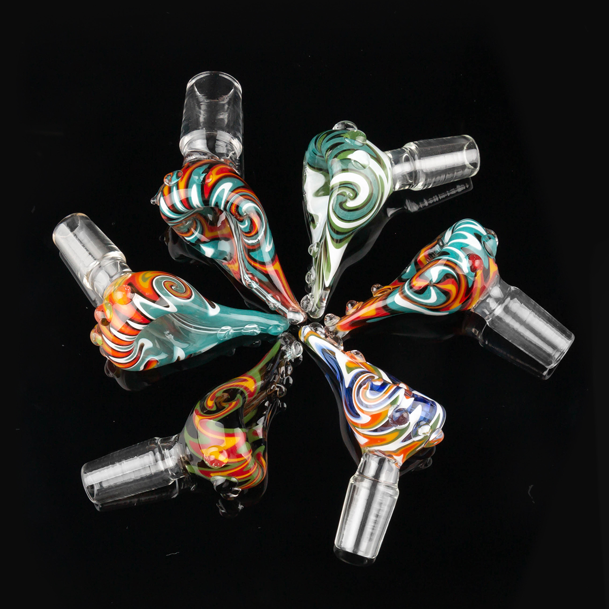 

14mm 18mm Male Wig Wag Glass Bowl With Colorful Hookahs Heady Bowls Piece Smoking Accessories For Bongs Dab Rigs water Pipes