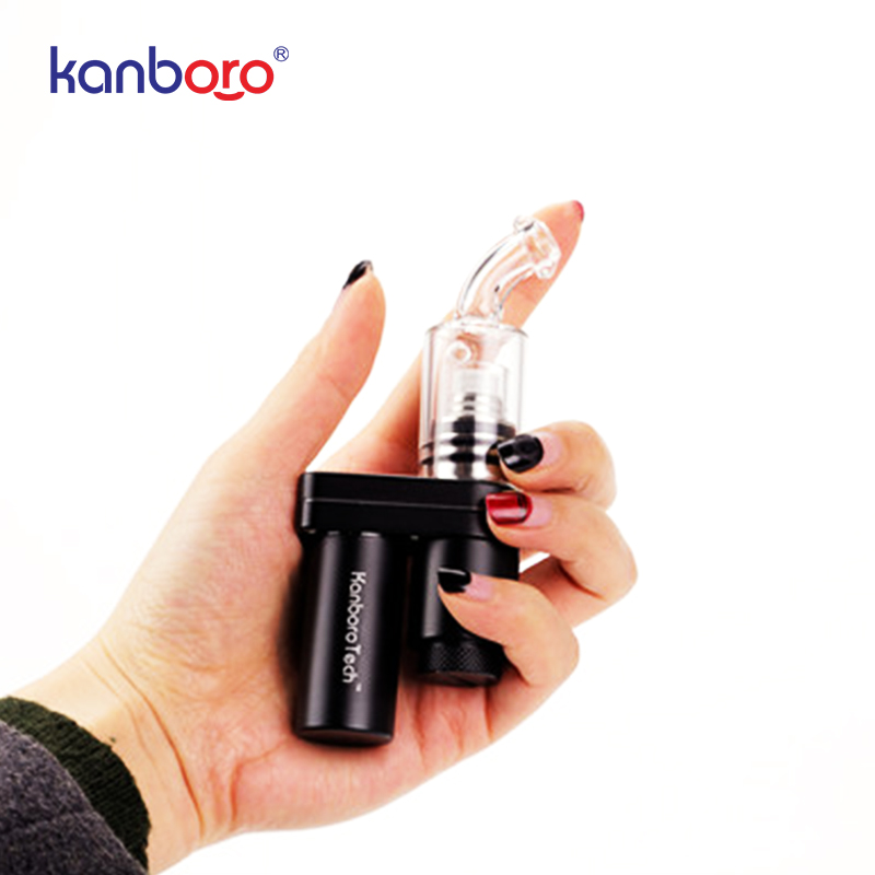 

Original Kanboro Subdab Wax Oil Vaporizer with Ceramic Heating Chamber 18350 Battery Glass Bubbler Pipe Dab Rig Dry Herb Concentra2193, Black