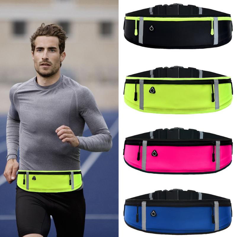 

Sports Waist Bag Outdoor Running Phone Bag Waterproof Non-slip Phone Container Anti-theft Reflective Belt Pouch Gym Fitness, Green 48x10cm