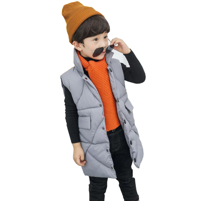 

Children winter Long waistcoat boy Outerwear Coats New girls vest infant baby vest sleeveless kids vest windbreaker jacket, Black